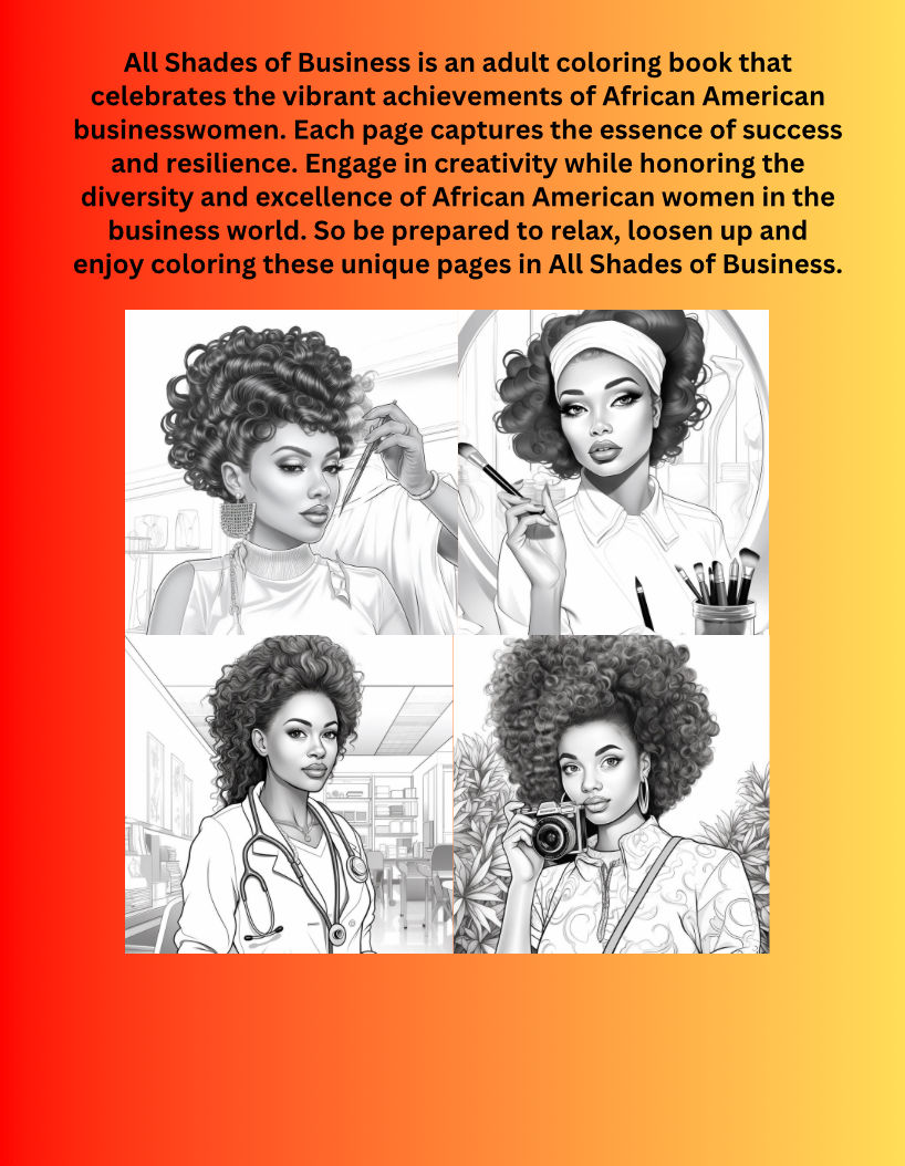 NEW ARRIVAL! All Shades of Business Adult Coloring Book